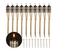 Relaxdays Pack of 10 bamboo garden torches