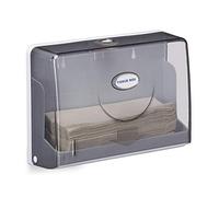 Relaxdays Paper Towel Dispenser, H2 Size, Cosmetic Tissue, Plastic Wall-Mount, HxWxD: 20.5 x 27.5 x 10 cm, White/Grey