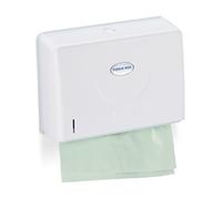 Relaxdays Paper Towel Dispenser, Wall Mounted, for H2, HxWxD 20.5x27.5x10 cm, White, 80% 20% Plastic