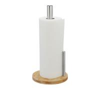 Relaxdays Paper Towel Roll Holder, Bamboo & Steel