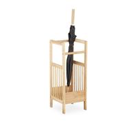 Relaxdays Bamboo Stand, Square, 2 Handles, HxWxD: ca 64 x 25 x 26.5 cm, Umbrella Holder, Natural Brown, 26.5 x 25 x 64 cm