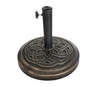 Relaxdays Parasol Base for Poles 34-48 mm, 45 cm Diameter, Vintage Black/Bronze, 31 x 45 x 45 cm