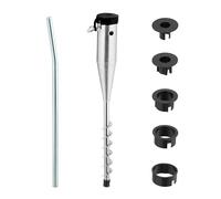 Relaxdays Parasol Ground Anchor, Socket for Umbrella & Rotary Dryer, 25-55 mm Pole Thickness, Screw-In, Steel Spike