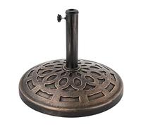 Relaxdays Parasol Stand for 34-48 mm Poles, Ø 49 cm, Vintage Black/Bronze, 33 x 49 x 49 cm