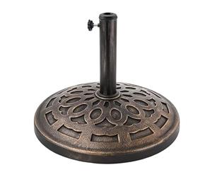 Relaxdays Parasol Stand for 34-48 mm Poles, Ø 49 cm, Vintage Black/Bronze, 33 x 49 x 49 cm