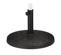 Relaxdays Parasol Stand Poles 38-50 mm, Ø 50 cm, Cast Iron Look, Sunshade Base for Beach and Garden, Black, 32 x 50 x 50 cm