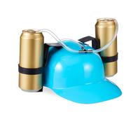 Relaxdays Party Beer Hat, Drinking Hat, Adult Headwear with Tube, Fun Drinking Game