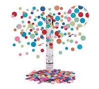 Relaxdays Party Popper, 6-8m Effect Height, Halloween, Birthday, Wedding, Round Paper Confetti, 40 cm, Multicolour