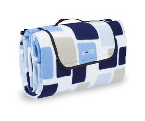 Relaxdays Patterened Blue Picnic Blanket