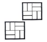 Relaxdays Paving Mould Set of 2, Create Garden Stepping Stones, 40 x 40 cm, Concrete Mould, Black