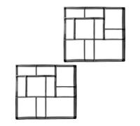 Relaxdays Paving Mould Set of 2, Create Garden Stepping Stones, 45 x 40 cm, Concrete Mould, Black