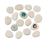 Relaxdays Pebbles for Painting, Flat Decorative Stones, Smooth, 3 kg Craft Rocks for Kids & Adults, 5-9 cm, Light Grey