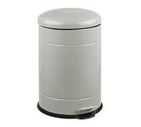 Relaxdays pedal, 20 litres, soft-closing mechanism, removable inner, kitchen waste, metal, grey rubbish bin, Steel, 20 L