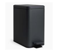 Relaxdays pedal bin, 10 litres, 16 cm narrow, soft close, inner bucket, kitchen & bathroom, matte finish, dark grey