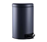 Relaxdays pedal bin, 12 litres, removable plastic inner bin, with foot pedal, for bathroom, kitchen, steel, grey