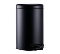 Relaxdays Pedal Bin, 12L, Removable Plastic Inner, Foot Pedal, Steel, Black, 39x25.5x33 cm