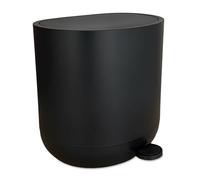 Relaxdays pedal bin, 7 litres, soft close lid, removable inner bucket, cosmetic bin, matte bathroom bin, black