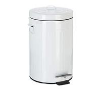 Relaxdays Pedal Bin, Vintage Under Kitchen Counter & Bathroom Bin, Metal, 12 L, White