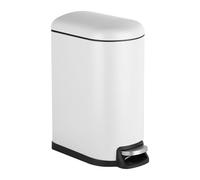 Relaxdays Pedal Bin with Soft-Close Mechanism, Removable Inner Bucket, 10L, Bathroom Cosmetic Bin, White 39x18.5x31.5cm