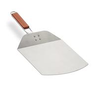 Relaxdays Peel, Foldable Wooden Handle, WxD 24 x 25.5 cm, Pizza & Bread, Wood, Steel, Silver/Brown, Stainless steel