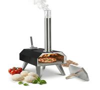Relaxdays Pellet Tabletop Pizza Oven, 400°C in 90s, black