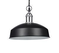 Relaxdays Pendant, Iron, Chain, 40 Watt, 1-Flame, Hanging Light, Modern Design, HxWxD: 142 x 31 x 31 cm, Black, W