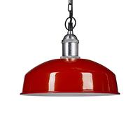 Relaxdays Pendant, Iron, Chain, 40 Watt, 1-Flame, Hanging Light, Modern Design, HxWxD: 142 x 31 x 31 cm, Red, W