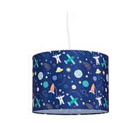 Relaxdays Pendant Lamp, Space Themed, Hanging Light, H x D: 155 x 35 cm, E27 Socket, Plastic, Multicoloured