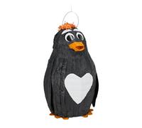 Relaxdays Penguin Pinata, Birthday, Party, Celebration, Dimensions: H x W x D: approx. 42 x 21 x 21 cm, Black/White