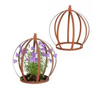 Relaxdays Set of 2 rust plant supports