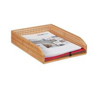 Document tray Bamboo File Organizer Perforated Storage Rack Natural Lightweight