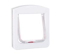 Relaxdays Pet Door, 4-Way Flap for Cats & Small Dogs, Magnetic, Lockable, H x D 22x20 cm, White