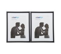 Relaxdays Photo Frame Set of 2, 15 x 20 cm, Passepartout 10 x 15 cm, Standing or Hanging, Black
