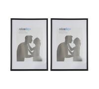Relaxdays Photo Frame Set of 2, 20 x 30 cm, Passepartout 15 x 20 cm, Standing or Hanging, Black