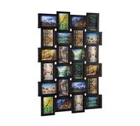 Relaxdays Picture Frame for 24 Photos, Individual Photo Collage, HxWxD: 59 x 86 x 2.5 cm, Black