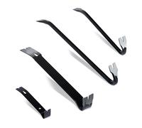 Relaxdays Pieces crowbars & Nail pullers, mounting Iron Large and Small, disassembly, Steel, Black, 4-TLG. Set