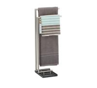 Relaxdays PIERRE Towel Holder, Freestanding Towel Rail, Marble Base, HxWxD: 84 x 34 x 30 cm, Black