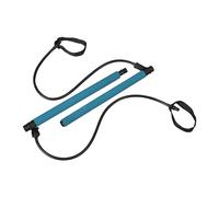 Relaxdays Pilates Resistance, Full Body Workout for at Home, Fitness Band, Training Bar, Portable, Petrol, Iron, 100 x 93 x 3 cm