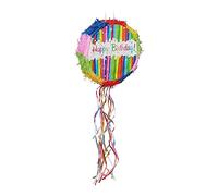 Relaxdays Piñata, Happy Birthday, Party, Game, Celebration, Activity, Fill, Sweets, Confetti, DxD: 32 x 9 cm, Colourful, Cardboard, 32 x 32 x 9 cm