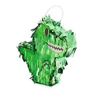 Relaxdays Piñata, Mini, Dinosaur, Shiny, Birthday, Party, Game, Celebrate, Children, T-Rex, Activity, Fill, Sweet, Green, Cardboard, 30 x 20 x 5 cm