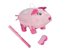 Relaxdays Pinata set pig with bat and mask