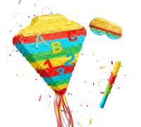 Relaxdays Pinata set school cone with stick & mask