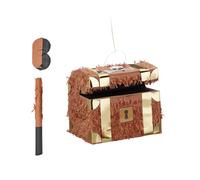Relaxdays Pinata Set Treasure Chest & Bat & Mask