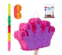 Relaxdays Pink Crown Piñata Set with Confetti