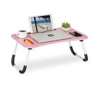 Relaxdays Pink Lapdesk with Tablet & Drinks Holder