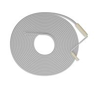 Relaxdays Pipe Cleaning Spiral, Length 15m, Washbasin, WC, Shower, Bathtub, Drain Unclogging, with Handle, Steel, Silver