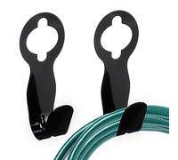 Relaxdays Pipe Holder, Wall Mounted, for 30m Long Hoses, Hang from Garden Tap, Outdoor, HxWxD: 23 x 9 x 9 cm, Black, Iron
