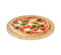 Relaxdays Pizza Board, Natural Bamboo, Ø 32 cm, Serving Plate, Round Platter, for Tarts, Cheese & Charcuterie, 1.5 x 32 x 32 cm