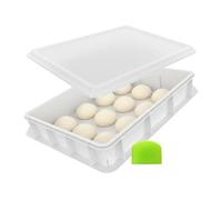 Relaxdays Pizza Dough Box with Lid, Stackable, Plastic, 13x60x40 cm, White