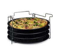 Relaxdays Pizza Tray Set Of 4 With Stand